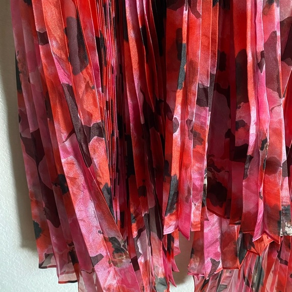 Bibhu Mohapatra Collective Pleated Floral Chiffon Hi-lo Hem Elegant Dress 2 - Picture 8 of 16